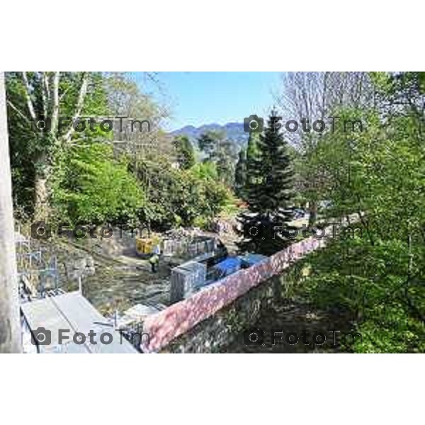 Cisano Bergamasco Bg Ponte di Brivio inizio lavori 8 Aprile 2026 Italia foto Tiziano Manzoni Lapresse