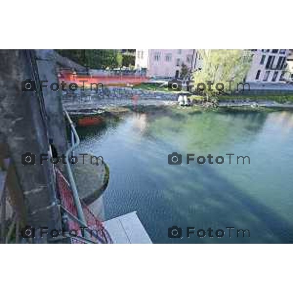 Cisano Bergamasco Bg Ponte di Brivio inizio lavori 8 Aprile 2026 Italia foto Tiziano Manzoni Lapresse