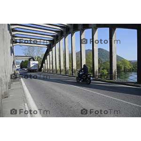 Cisano Bergamasco Bg Ponte di Brivio inizio lavori 8 Aprile 2026 Italia foto Tiziano Manzoni Lapresse