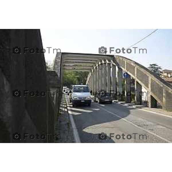Cisano Bergamasco Bg Ponte di Brivio inizio lavori 8 Aprile 2026 Italia foto Tiziano Manzoni Lapresse
