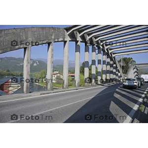 Cisano Bergamasco Bg Ponte di Brivio inizio lavori 8 Aprile 2026 Italia foto Tiziano Manzoni Lapresse