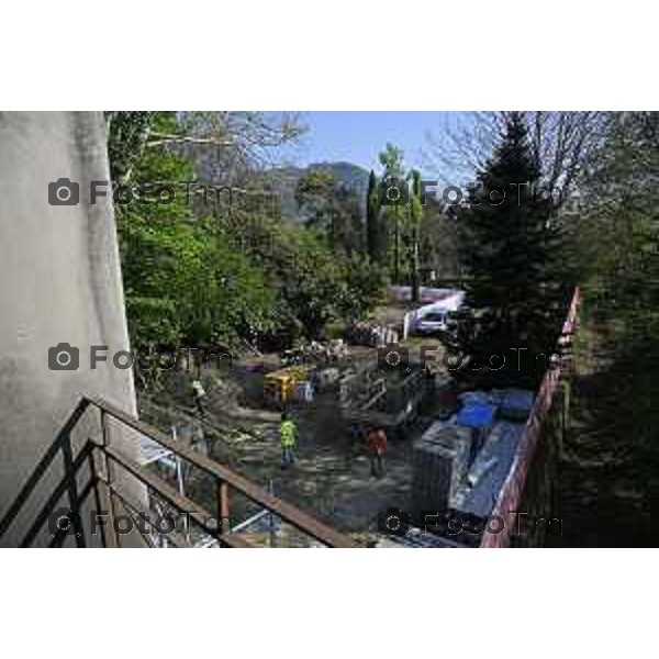 Cisano Bergamasco Bg Ponte di Brivio inizio lavori 8 Aprile 2026 Italia foto Tiziano Manzoni Lapresse