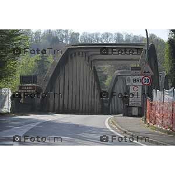 Cisano Bergamasco Bg Ponte di Brivio inizio lavori 8 Aprile 2026 Italia foto Tiziano Manzoni Lapresse