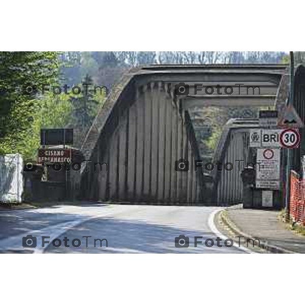Cisano Bergamasco Bg Ponte di Brivio inizio lavori 8 Aprile 2026 Italia foto Tiziano Manzoni Lapresse