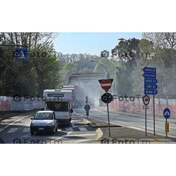 Cisano Bergamasco Bg Ponte di Brivio inizio lavori 8 Aprile 2026 Italia foto Tiziano Manzoni Lapresse