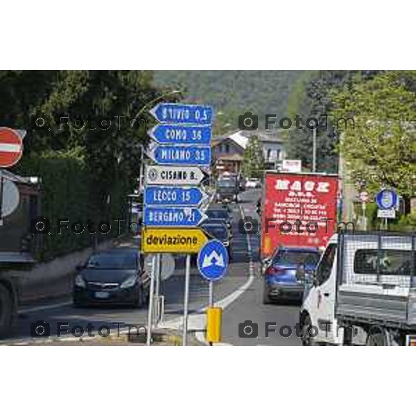 Cisano Bergamasco Bg Ponte di Brivio inizio lavori 8 Aprile 2026 Italia foto Tiziano Manzoni Lapresse