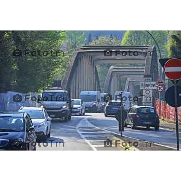 Cisano Bergamasco Bg Ponte di Brivio inizio lavori 8 Aprile 2026 Italia foto Tiziano Manzoni Lapresse