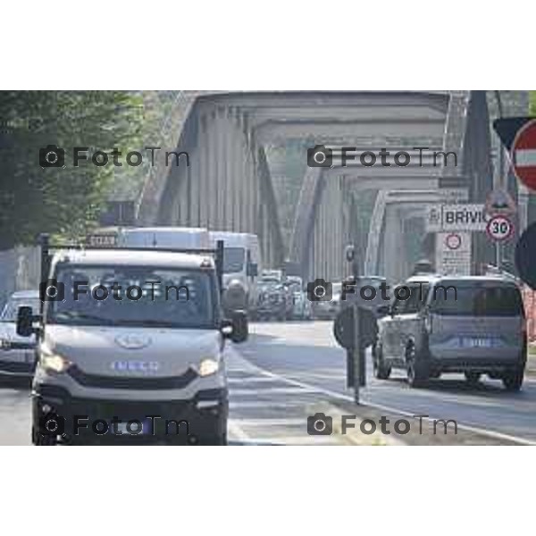 Cisano Bergamasco Bg Ponte di Brivio inizio lavori 8 Aprile 2026 Italia foto Tiziano Manzoni Lapresse