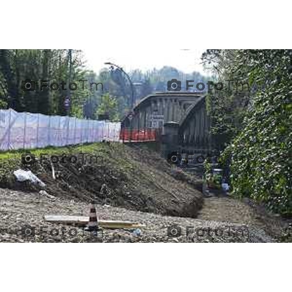 Cisano Bergamasco Bg Ponte di Brivio inizio lavori 8 Aprile 2026 Italia foto Tiziano Manzoni Lapresse