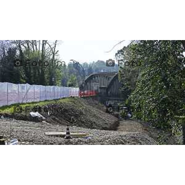 Cisano Bergamasco Bg Ponte di Brivio inizio lavori 8 Aprile 2026 Italia foto Tiziano Manzoni Lapresse