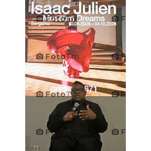 gres art 671 Bergamo retrospettiva in Italia dedicata a Isaac Julien, MUSEUM DREAMS Francesca Acquati Roberto Pesenti 09-aprile 2026 Bergamo Italia foto Tiziano Manzoni Lapresse