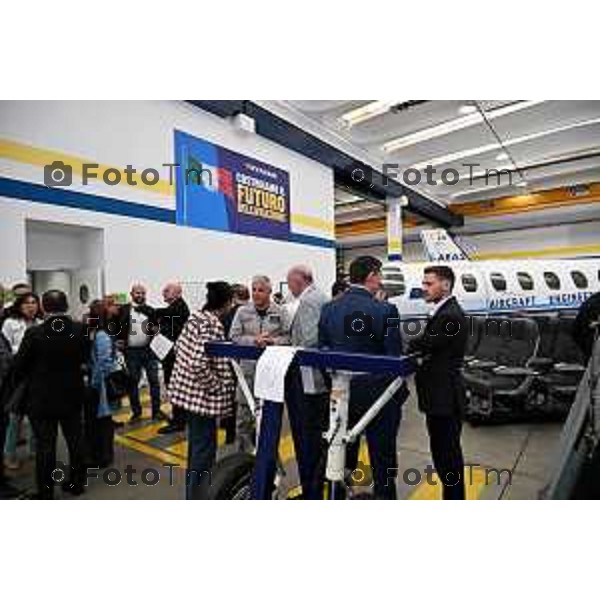 Conferenza Stampa di presentazione del Primo Polo Universitario Nazionale per la Formazione Aeronautica 9 Aprlile 2026 Bergamo Italia foto Tiziano Manzoni Lapresse