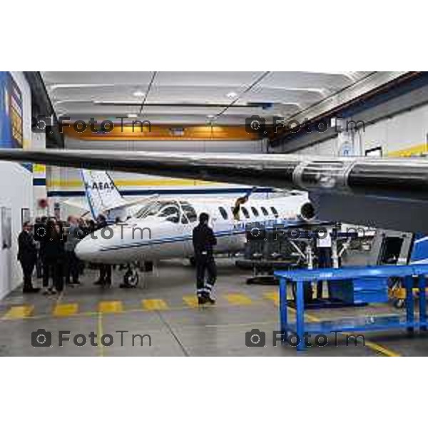 Conferenza Stampa di presentazione del Primo Polo Universitario Nazionale per la Formazione Aeronautica 9 Aprlile 2026 Bergamo Italia foto Tiziano Manzoni Lapresse