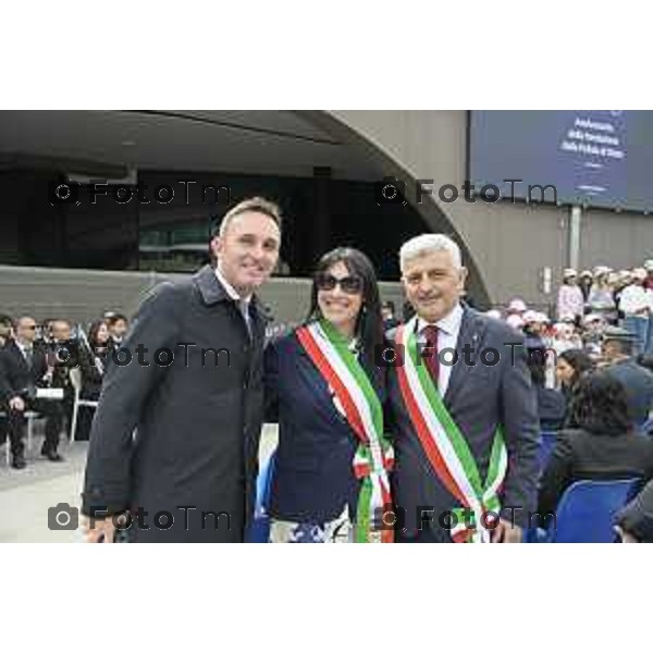 Bergamo festa della polizia con il questore Vincenzo Nicolì, e il prefetto Luca Rotondi e gli encomi agli agenti. Bentoglio e Invernici 10 Aprile o 2026 Bergamo Italia foto Tiziano Manzoni Lapresse