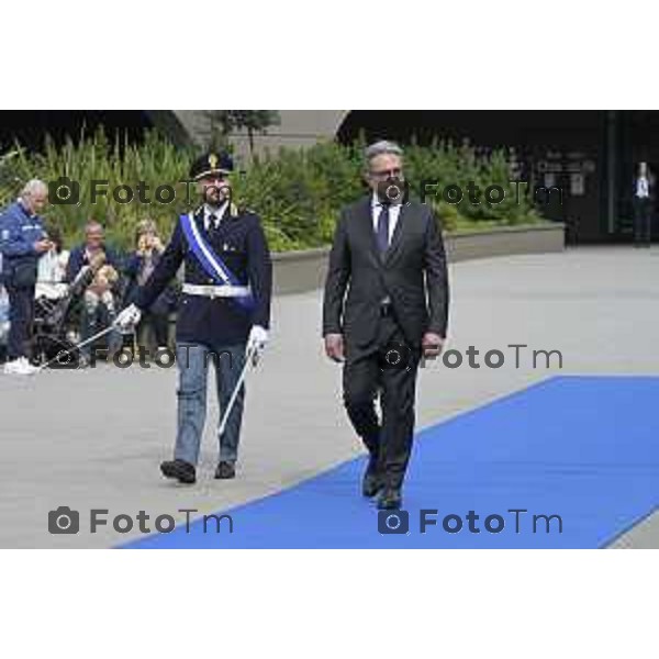 Bergamo festa della polizia con il questore Vincenzo Nicolì, e il prefetto Luca Rotondi e gli encomi agli agenti. 10 Aprile o 2026 Bergamo Italia foto Tiziano Manzoni Lapresse