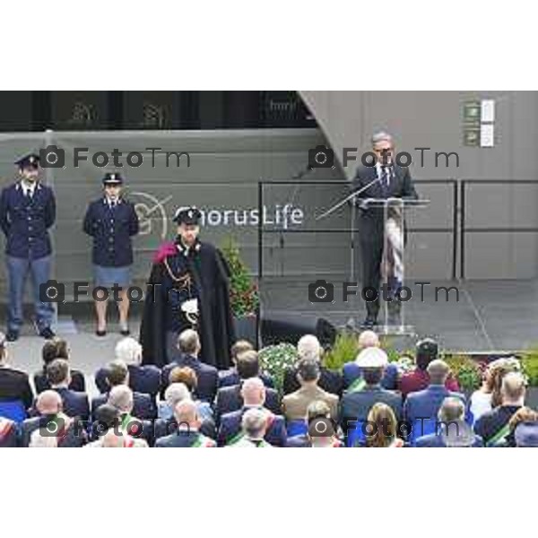 Bergamo festa della polizia con il questore Vincenzo Nicolì, 10 Aprile o 2026 Bergamo Italia foto Tiziano Manzoni Lapresse