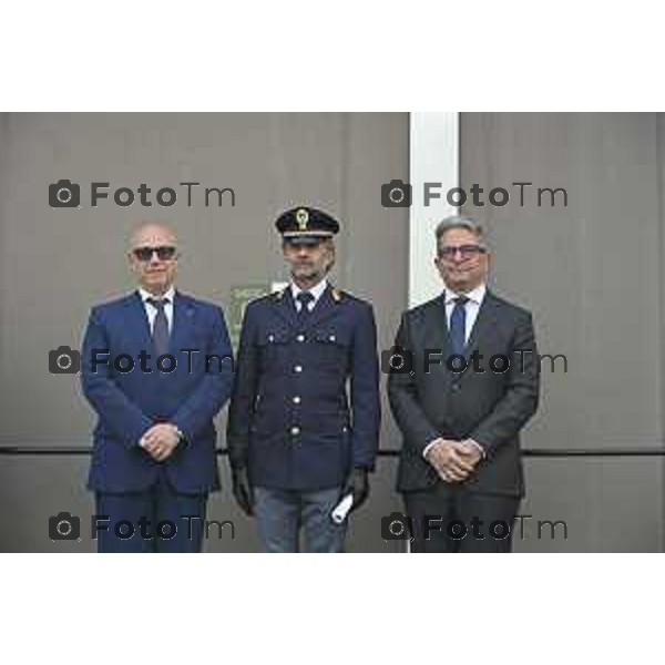 Bergamo festa della polizia con il questore Vincenzo Nicolì, e il prefetto Luca Rotondi e gli encomi agli agenti. 10 Aprile o 2026 Bergamo Italia foto Tiziano Manzoni Lapresse