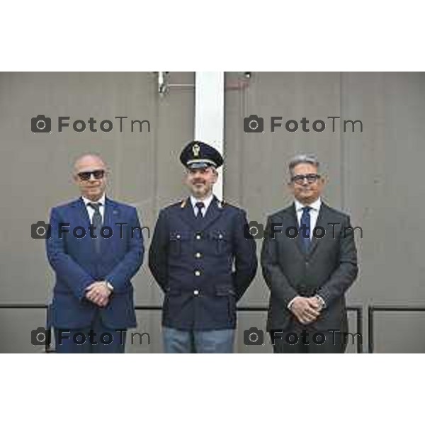Bergamo festa della polizia con il questore Vincenzo Nicolì, e il prefetto Luca Rotondi e gli encomi agli agenti. 10 Aprile o 2026 Bergamo Italia foto Tiziano Manzoni Lapresse