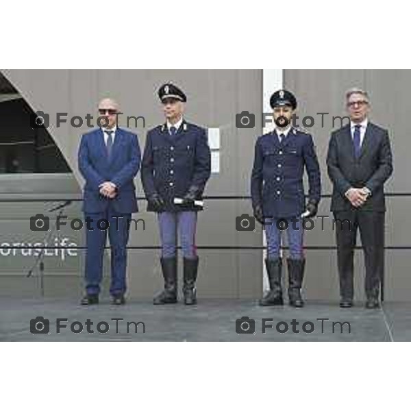 Bergamo festa della polizia con il questore Vincenzo Nicolì, e il prefetto Luca Rotondi e gli encomi agli agenti. 10 Aprile o 2026 Bergamo Italia foto Tiziano Manzoni Lapresse