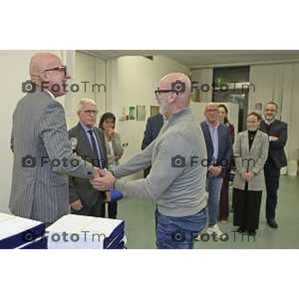 Zanica incontro con Caritas Bergamo donazione banco alimentare Bcc Bergamasca e Orobica 16 Aprile 2026 Bergamo Italia Foto Tiziano Manzoni Lapresse