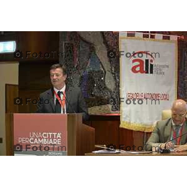 Assemblea nazionale di ALI - Autonomie Locali Italiane, appuntamento annuale che riunisce sindaci, amministratori locali e rappresentanti delle istituzioni, del mondo accademico e civile, per confrontarsi sulle politiche e sulle sfide di città e territori. Nella foto: Giorgio Gori 17 Aprile 2026 Bergamo Italia Foto Tiziano Manzoni Lapresse