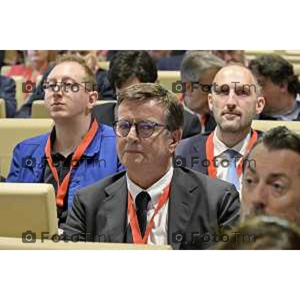 Assemblea nazionale di ALI - Autonomie Locali Italiane, appuntamento annuale che riunisce sindaci, amministratori locali e rappresentanti delle istituzioni, del mondo accademico e civile, per confrontarsi sulle politiche e sulle sfide di città e territori. Nella foto: Giorgio gori 17 Aprile 2026 Bergamo Italia Foto Tiziano Manzoni Lapresse