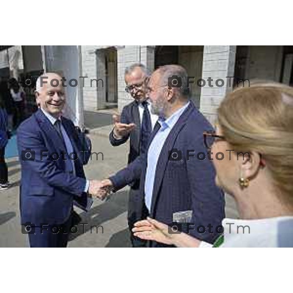 Bergamo Apertura fiera dei Librai e presnetazione libro Luciano Fontana corriere della sera Cesare Zapperi Daniele Rocchetti 18 Aprile 2026 Bergamo Italia Foto Tiziano Manzoni Lapresse