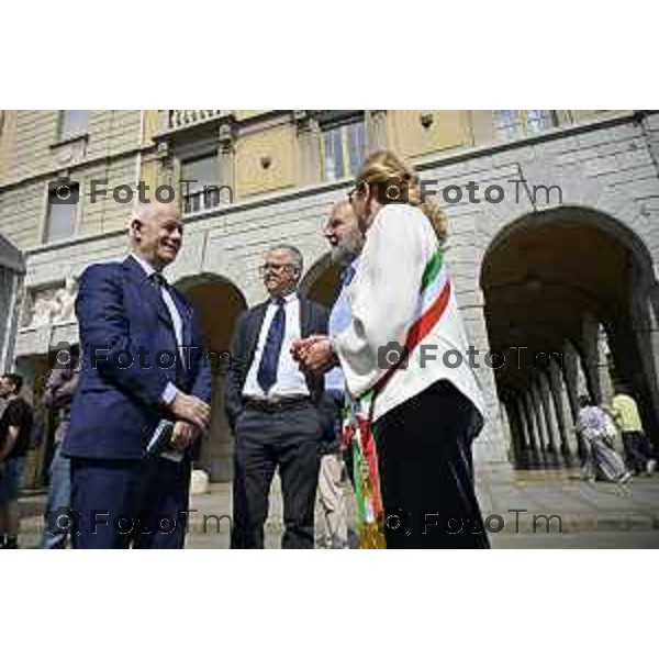 Bergamo Apertura fiera dei Librai e presnetazione libro Luciano Fontana corriere della sera Cesare Zapperi Daniele Rocchetti 18 Aprile 2026 Bergamo Italia Foto Tiziano Manzoni Lapresse