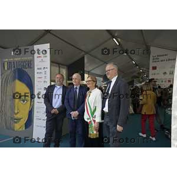 Bergamo Apertura fiera dei Librai e presnetazione libro Luciano Fontana corriere della sera Cesare Zapperi Daniele Rocchetti 18 Aprile 2026 Bergamo Italia Foto Tiziano Manzoni Lapresse