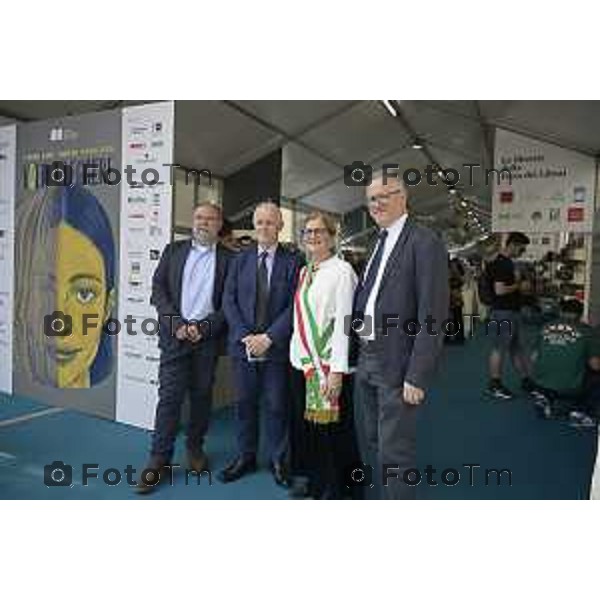 Bergamo Apertura fiera dei Librai e presnetazione libro Luciano Fontana corriere della sera Cesare Zapperi Daniele Rocchetti 18 Aprile 2026 Bergamo Italia Foto Tiziano Manzoni Lapresse