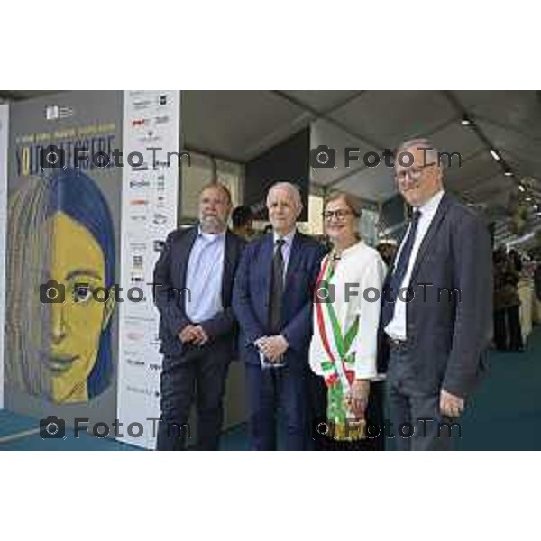 Bergamo Apertura fiera dei Librai e presnetazione libro Luciano Fontana corriere della sera Cesare Zapperi Daniele Rocchetti 18 Aprile 2026 Bergamo Italia Foto Tiziano Manzoni Lapresse