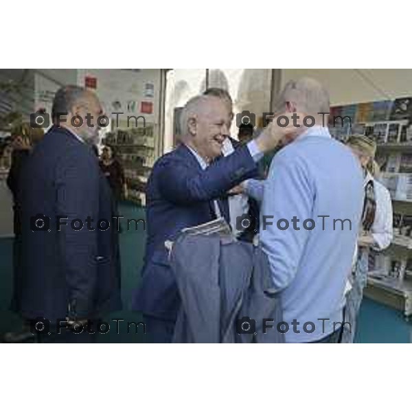 Bergamo Apertura fiera dei Librai e presnetazione libro Luciano Fontana corriere della sera Cesare Zapperi Daniele Rocchetti 18 Aprile 2026 Bergamo Italia Foto Tiziano Manzoni Lapresse