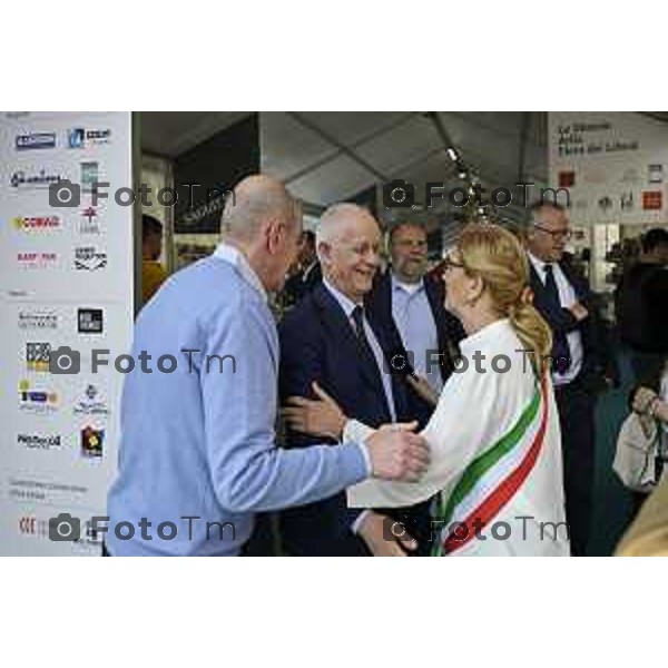 Bergamo Apertura fiera dei Librai e presnetazione libro Luciano Fontana corriere della sera Cesare Zapperi Daniele Rocchetti 18 Aprile 2026 Bergamo Italia Foto Tiziano Manzoni Lapresse