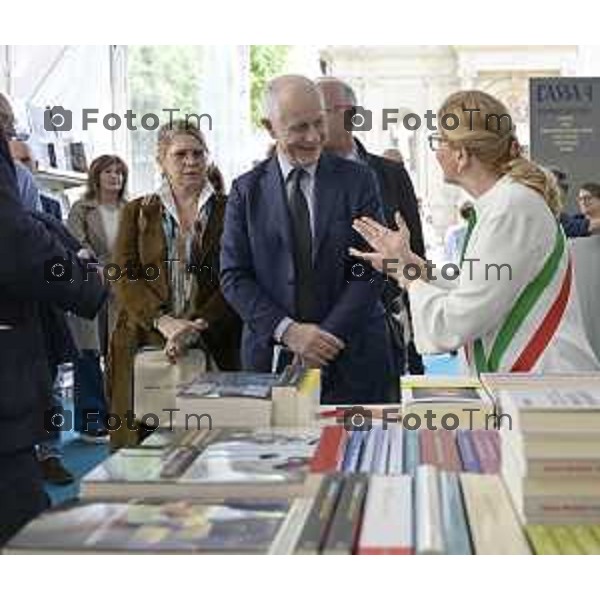 Bergamo Apertura fiera dei Librai e presnetazione libro Luciano Fontana corriere della sera Cesare Zapperi Daniele Rocchetti 18 Aprile 2026 Bergamo Italia Foto Tiziano Manzoni Lapresse