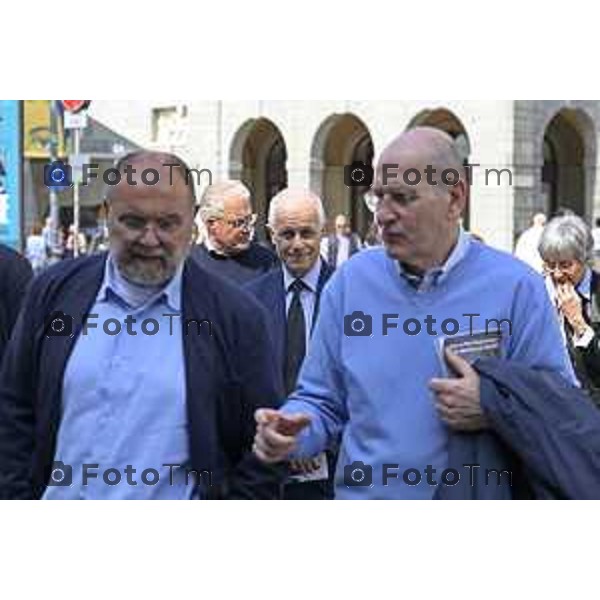 Bergamo Apertura fiera dei Librai e presnetazione libro Luciano Fontana corriere della sera Cesare Zapperi Daniele Rocchetti 18 Aprile 2026 Bergamo Italia Foto Tiziano Manzoni Lapresse