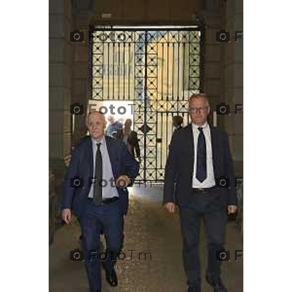 Bergamo Apertura fiera dei Librai e presnetazione libro Luciano Fontana corriere della sera Cesare Zapperi Daniele Rocchetti 18 Aprile 2026 Bergamo Italia Foto Tiziano Manzoni Lapresse