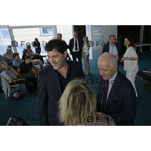 Bergamo Apertura fiera dei Librai e presnetazione libro Luciano Fontana corriere della sera Cesare Zapperi Daniele Rocchetti 18 Aprile 2026 Bergamo Italia Foto Tiziano Manzoni Lapresse