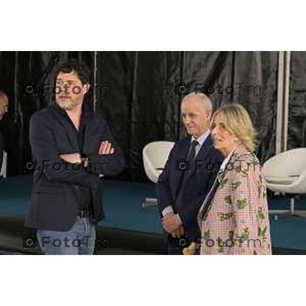 Bergamo Apertura fiera dei Librai e presnetazione libro Luciano Fontana corriere della sera Cesare Zapperi Daniele Rocchetti 18 Aprile 2026 Bergamo Italia Foto Tiziano Manzoni Lapresse