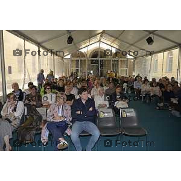 Bergamo Apertura fiera dei Librai e presnetazione libro Luciano Fontana corriere della sera Cesare Zapperi Daniele Rocchetti 18 Aprile 2026 Bergamo Italia Foto Tiziano Manzoni Lapresse