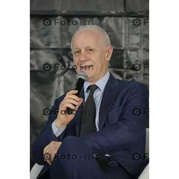 Bergamo Apertura fiera dei Librai e presnetazione libro Luciano Fontana corriere della sera Cesare Zapperi Daniele Rocchetti 18 Aprile 2026 Bergamo Italia Foto Tiziano Manzoni Lapresse