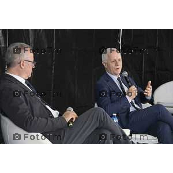 Bergamo Apertura fiera dei Librai e presnetazione libro Luciano Fontana corriere della sera Cesare Zapperi Daniele Rocchetti 18 Aprile 2026 Bergamo Italia Foto Tiziano Manzoni Lapresse