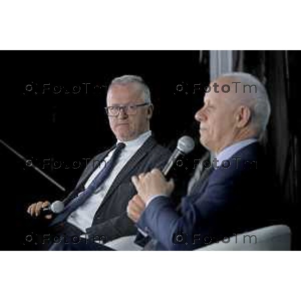 Bergamo Apertura fiera dei Librai e presnetazione libro Luciano Fontana corriere della sera Cesare Zapperi Daniele Rocchetti 18 Aprile 2026 Bergamo Italia Foto Tiziano Manzoni Lapresse