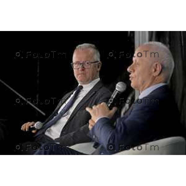 Bergamo Apertura fiera dei Librai e presnetazione libro Luciano Fontana corriere della sera Cesare Zapperi Daniele Rocchetti 18 Aprile 2026 Bergamo Italia Foto Tiziano Manzoni Lapresse