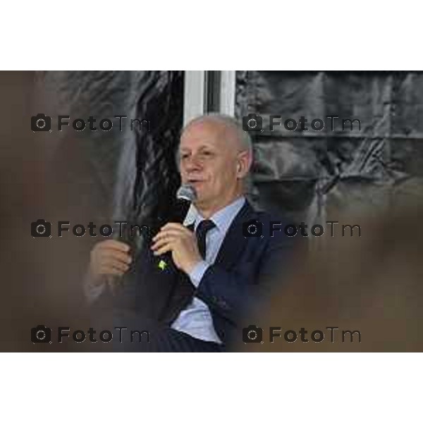 Bergamo Apertura fiera dei Librai e presnetazione libro Luciano Fontana corriere della sera Cesare Zapperi Daniele Rocchetti 18 Aprile 2026 Bergamo Italia Foto Tiziano Manzoni Lapresse