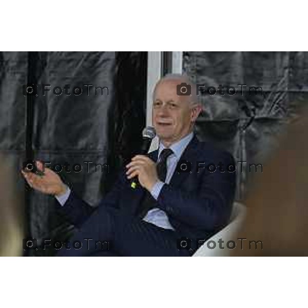 Bergamo Apertura fiera dei Librai e presnetazione libro Luciano Fontana corriere della sera Cesare Zapperi Daniele Rocchetti 18 Aprile 2026 Bergamo Italia Foto Tiziano Manzoni Lapresse