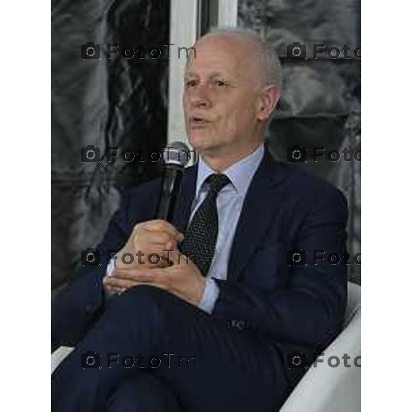 Bergamo Apertura fiera dei Librai e presnetazione libro Luciano Fontana corriere della sera Cesare Zapperi Daniele Rocchetti 18 Aprile 2026 Bergamo Italia Foto Tiziano Manzoni Lapresse