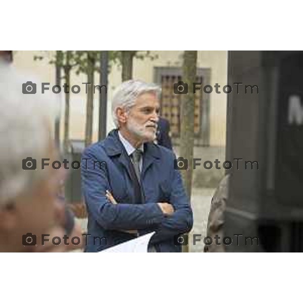 Bergamo Alta inaugurata piazza Angelini ex area di parcheggio 29 Aprile 2026 Bergamo Italia Foto Tiziano Manzoni Lapresse