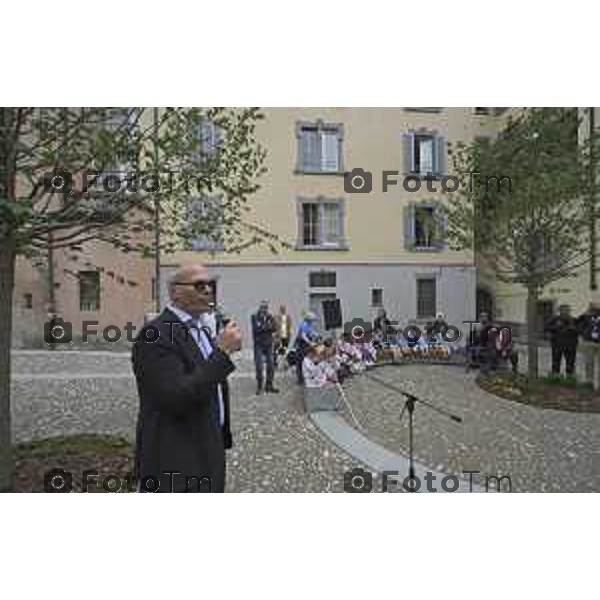 Bergamo Alta inaugurata piazza Angelini ex area di parcheggio 29 Aprile 2026 Bergamo Italia Foto Tiziano Manzoni Lapresse