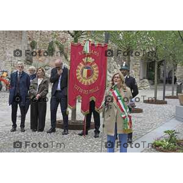 Bergamo Alta inaugurata piazza Angelini ex area di parcheggio 29 Aprile 2026 Bergamo Italia Foto Tiziano Manzoni Lapresse