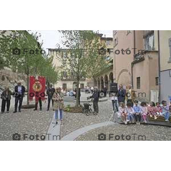 Bergamo Alta inaugurata piazza Angelini ex area di parcheggio 29 Aprile 2026 Bergamo Italia Foto Tiziano Manzoni Lapresse